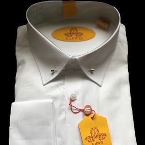 Premium luxury men’s bar pic collar dress shirt